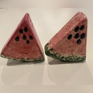 Cute Ceramic Watermelon Slices Salt and Pepper Shakers